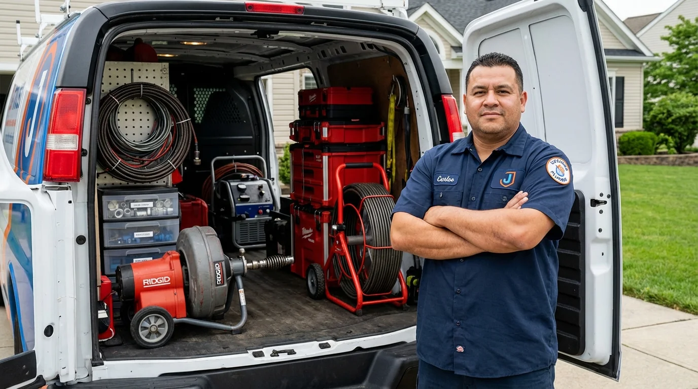 Professional drain cleaning equipment and Johns Plumbing LLC plumber in Black Canyon City